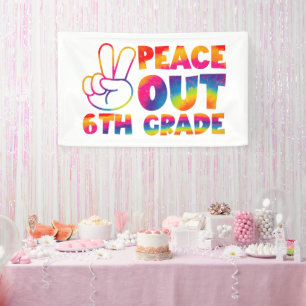 Vrede Uit Zesde Grade Tie Dye Laatste Dag 6e Grade Spandoek