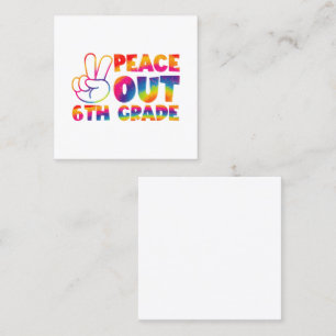 Vrede Uit Zesde Grade Tie Dye Laatste Dag 6e Grade Vierkante Visitekaartje