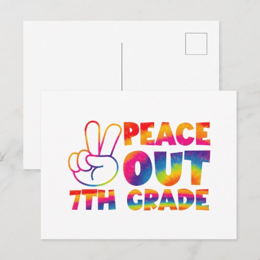 Vrede Uit Zevende Grade Tie Dye Laatste Dag 7e Gra Briefkaart (Voorkant / Achterkant)