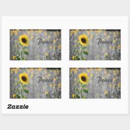 "Vrede" uitdrukking, Gebied van Zonnebloemen, Zwar Rechthoekige Sticker