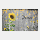 "Vrede" uitdrukking, Gebied van Zonnebloemen, Zwar Rechthoekige Sticker (Voorkant)
