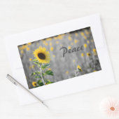 "Vrede" uitdrukking, Gebied van Zonnebloemen, Zwar Rechthoekige Sticker (Envelop)
