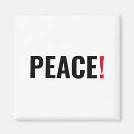 Vrede uitroepteken wit zwart rood anti-oorlog magneet