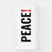 Vrede uitroepteken wit zwart rood anti-oorlog spandoek (Verticaal)