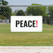 Vrede uitroepteken wit zwart rood anti-oorlog spandoek (Insitu)