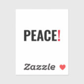 Vrede uitroepteken wit zwart rood anti-oorlog sticker (Vel)