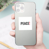 Vrede uitroepteken wit zwart rood anti-oorlog sticker (Telefoon)