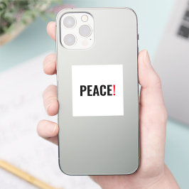 Vrede uitroepteken wit zwart rood anti-oorlog sticker