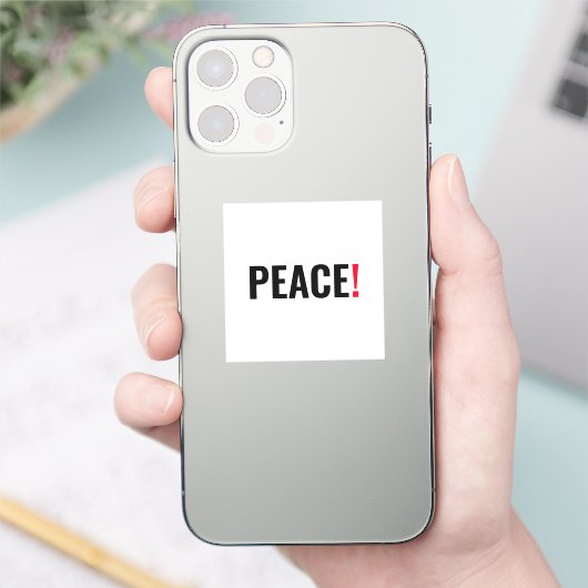 Vrede uitroepteken wit zwart rood anti-oorlog sticker (Telefoon)