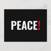 Vrede uitroepteken zwart wit rood anti-oorlog briefkaart (Voorkant)