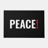 Vrede uitroepteken zwart wit rood anti-oorlog deurmat (Voorkant)