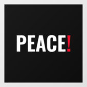 Vrede uitroepteken zwart wit rood anti-oorlog raamsticker (Vel)