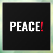 Vrede uitroepteken zwart wit rood anti-oorlog raamsticker (Vel 3)