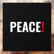 Vrede uitroepteken zwart wit rood anti-oorlog