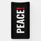 Vrede uitroepteken zwart wit rood anti-oorlog spandoek (Verticaal)