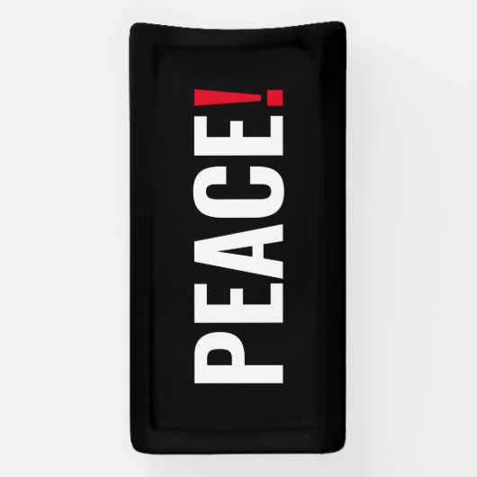 Vrede uitroepteken zwart wit rood anti-oorlog spandoek (Verticaal)