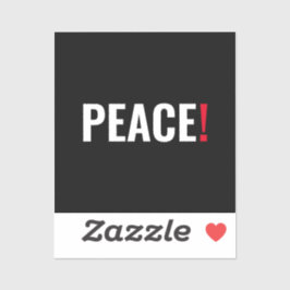 Vrede uitroepteken zwart wit rood anti-oorlog sticker