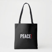 Vrede uitroepteken zwart wit rood anti-oorlog tote bag (Voorkant)