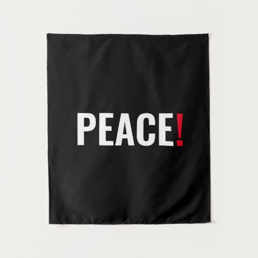 Vrede uitroepteken zwart wit rood anti-oorlog wandkleed (Voorkant)