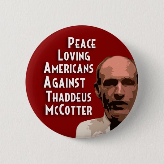 Vrede van Amerikanen tegen McCotter Ronde Button 5,7 Cm (Voorkant)