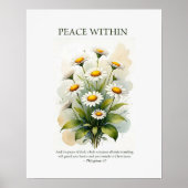 Vrede van binnen, bloemige madeliefjes christelijk poster (Voorkant)
