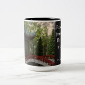 Vrede van binnenuit, Boeddha Quote Tweekleurige Koffiemok (Center)