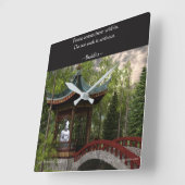 Vrede van binnenuit, Boeddha Quote Vierkante Klok (Hoek)