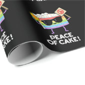 Vrede van Cake Funny Food Pun Dark BG Cadeaupapier (Rol Hoek)