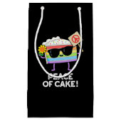 Vrede van Cake Funny Food Pun Dark BG Klein Cadeauzakje (Voorkant)
