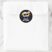 Vrede van Cake Funny Food Pun Dark BG Ronde Sticker (Tas)