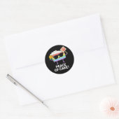 Vrede van Cake Funny Food Pun Dark BG Ronde Sticker (Envelop)