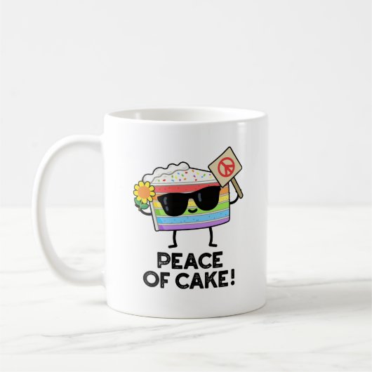 Vrede van Cake Funny Food Pun Koffiemok (Links)