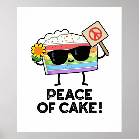 Vrede van Cake Funny Food Pun Poster (Voorkant)
