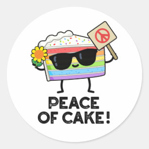 Vrede van Cake Funny Food Pun Ronde Sticker