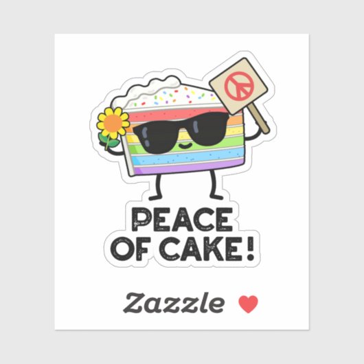 Vrede van Cake Funny Food Pun Sticker (Vel)