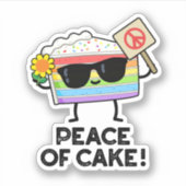 Vrede van Cake Funny Food Pun Sticker (Voorkant)
