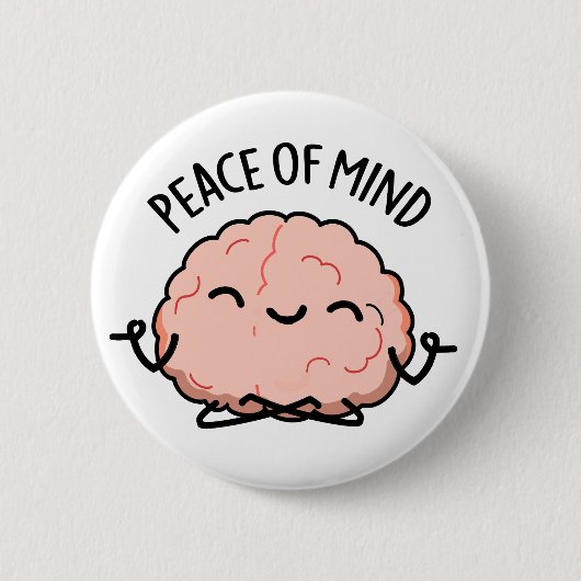 Vrede van de geest Funny Brain Meditation Pun Ronde Button 5,7 Cm (Voorkant)