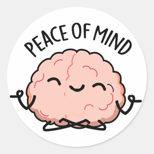 Vrede van de geest Funny Brain Meditation Pun Ronde Sticker (Voorkant)