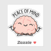 Vrede van de geest Funny Brain Meditation Pun Sticker (Vel)