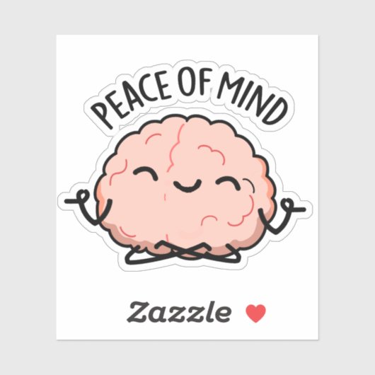 Vrede van de geest Funny Brain Meditation Pun Sticker (Vel)