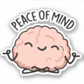 Vrede van de geest Funny Brain Meditation Pun Sticker (Voorkant)