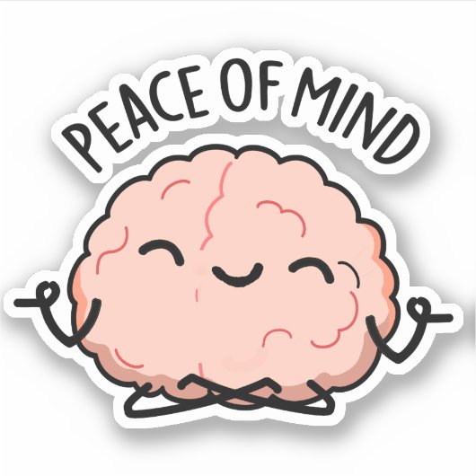 Vrede van de geest Funny Brain Meditation Pun Sticker (Voorkant)