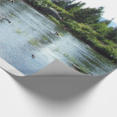 vrede van de natuur - heldere rivier, bomen... cadeaupapier (Hoek)