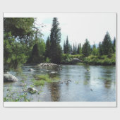 vrede van de natuur - heldere rivier, bomen... cadeaupapier (Vlak)