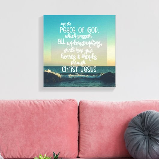 Vrede van God Bijbelse Verse Canvas Afdruk (Insitu (Woonkamer))
