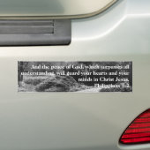 Vrede van God Filippijnen 4:7 Zwarte Witte Garden Bumpersticker (Op auto)