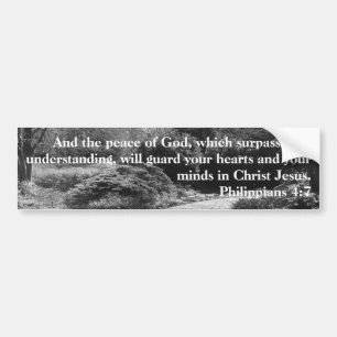 Vrede van God Filippijnen 4:7 Zwarte Witte Garden Bumpersticker