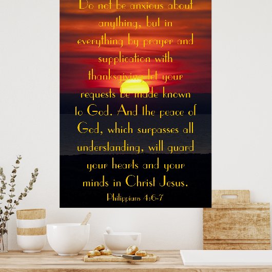 Vrede van God-tweeslachtige Philipzen 4:6-7 poster (Keuken)