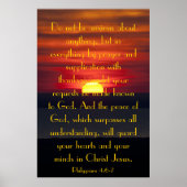 Vrede van God-tweeslachtige Philipzen 4:6-7 poster (Voorkant)