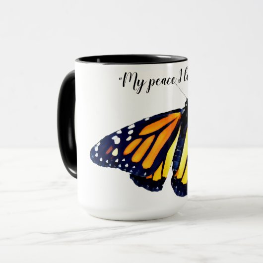 Vrede van Jezus Monarch Butterfly Mok (Voorkant links)